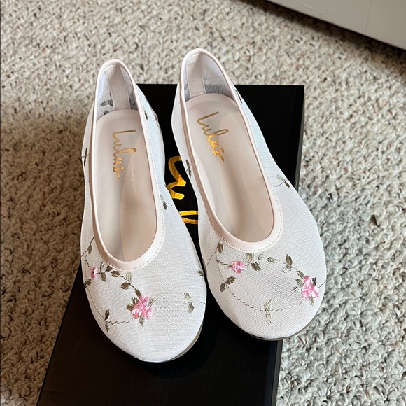 Lulus Floral Mesh Flats - Picture 1 of 6